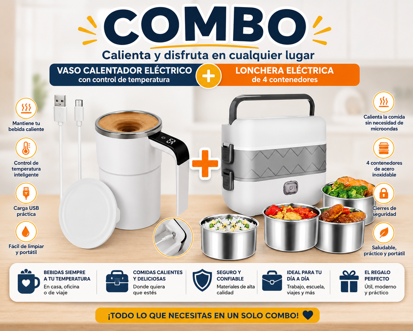 Combo Lonchera Electrica Y Taza Mug (1) Combo lonchera electrica y taza mug - Image 1