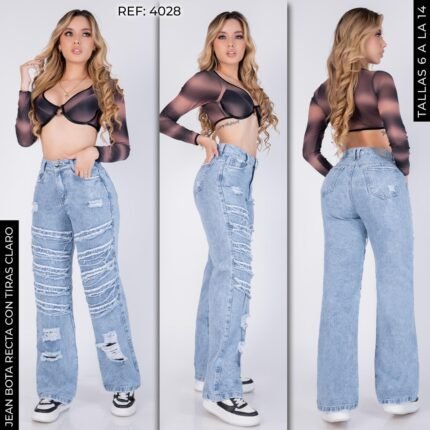 Jean baggy tiro alto