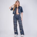 Jean baggy tiro alto