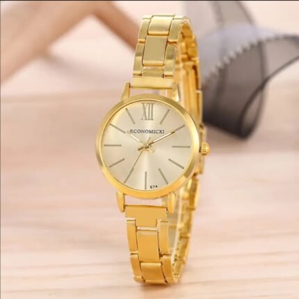 Combo Reloj Esmeralda Dorado