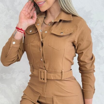 Vestido safari mujer